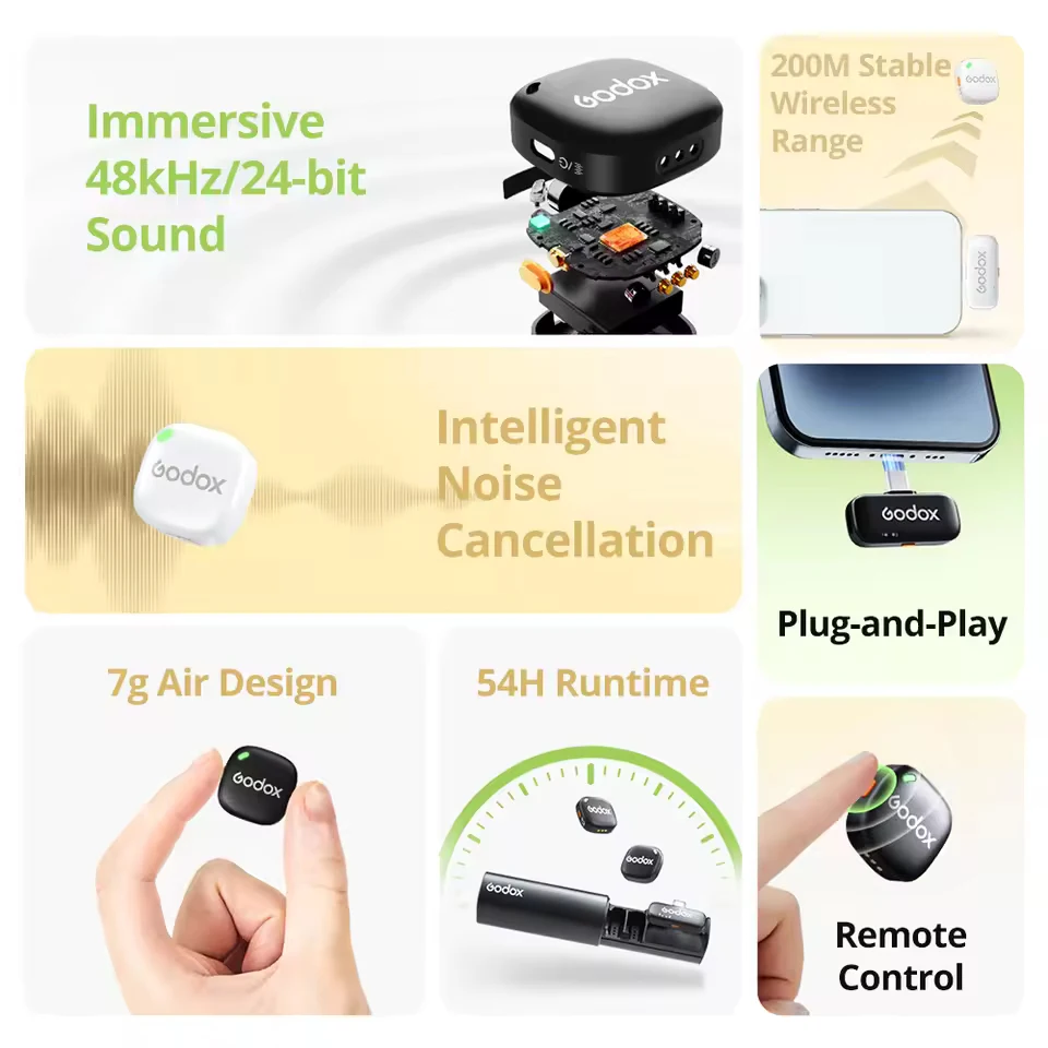 GODOX C01 Wireless Lavalier Mi - đánh giá và giá Ribbon Microphone