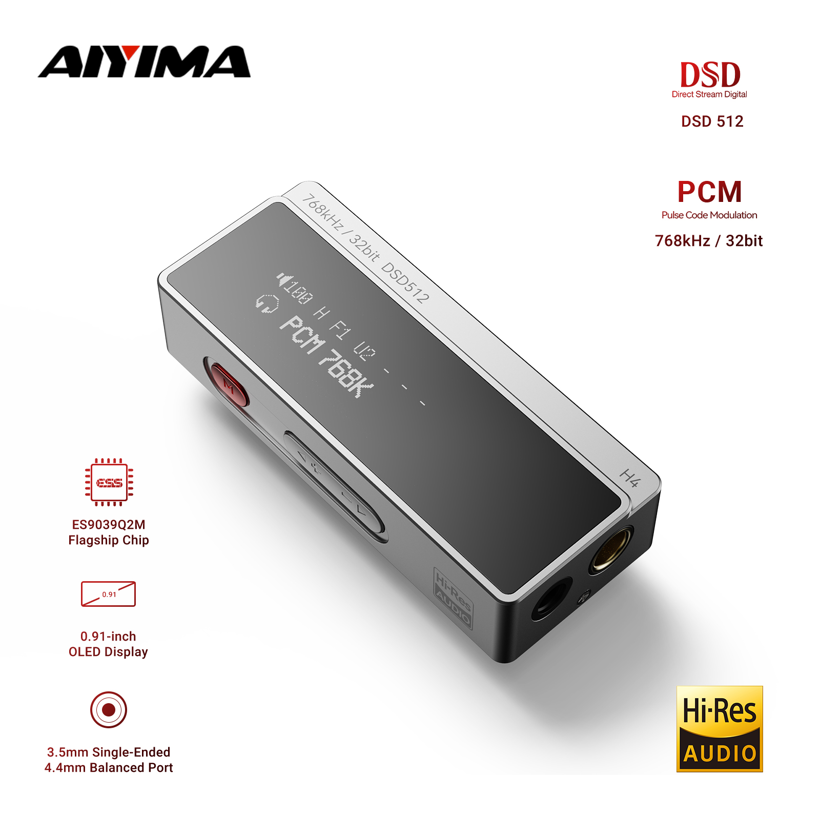 AIYIMA H4 HIFI Portable Headph - đánh giá và giá Es9018 Dac