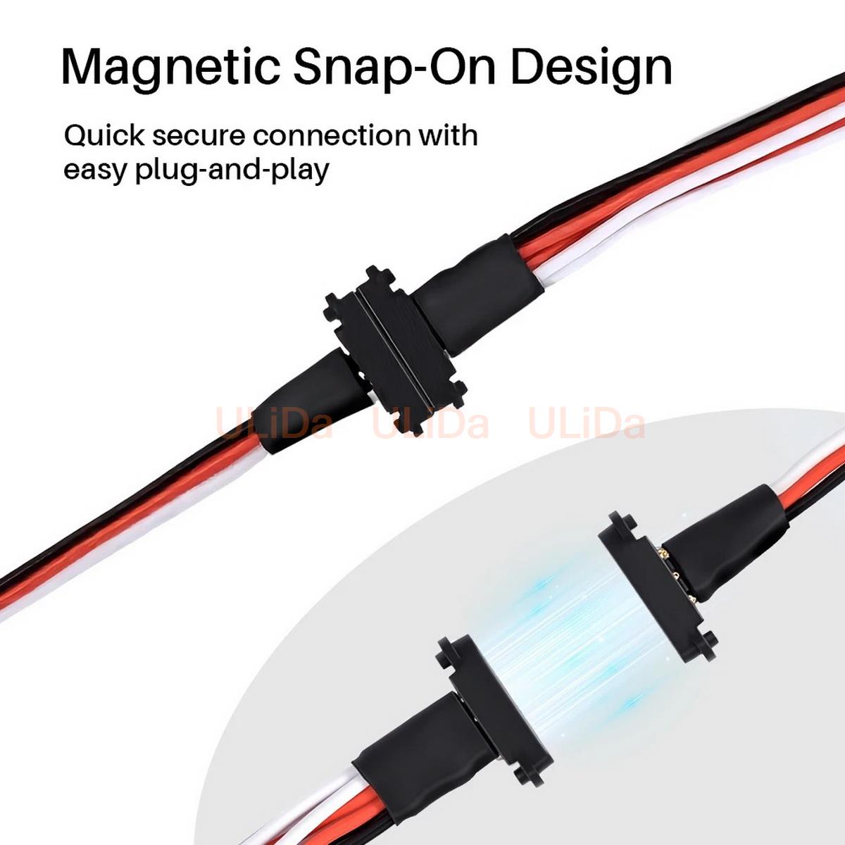 3-Pin Magnetic Snap-on 1 to 2  - đánh giá và giá Rca Cable
